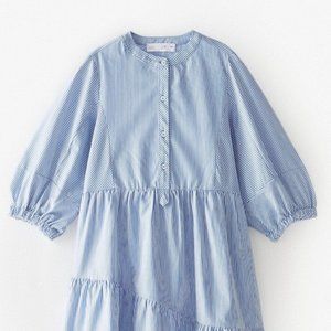 NWT Zara Girls Striped Blue Shirt Dress